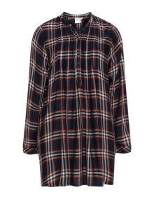 Junarose Long check shirt Dark-Blue / Multicolour