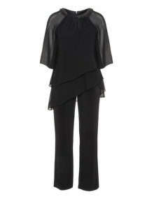 Mascara Jersey chiffon jumpsuit Black