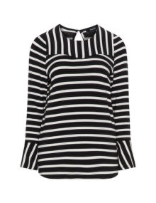 Simply Be Striped top Black / White