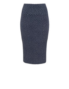 Yoek Polka dot pencil skirt Dark-Blue / White