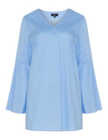 Jo and Julia Flute sleeve top  Blue