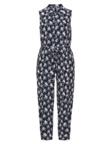 Manon Baptiste Palm tree print jumpsuit Dark-Blue / Multicolour