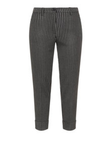 Kj Brand Striped trousers Anthracite / Ivory-White