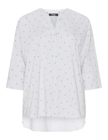 Frapp Boxy printed blouse Silver / White