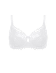 Deesse Cut-out detail lace bra White