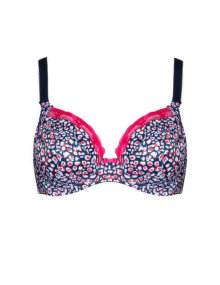 Elomi Lace and print underwire bra Dark-Blue / Multicolour