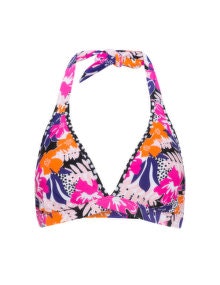 Simply Be Swim Floral halterneck bikini top Multicolour