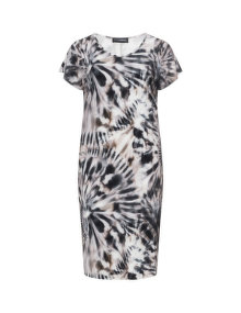 Doris Streich Tie-dye jersey dress Sand / Black