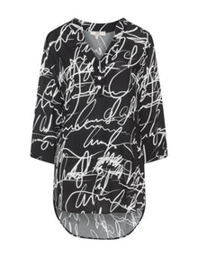 Jean Marc Philippe Patterned loose fit blouse Black / White