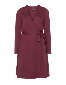 Manon Baptiste Ponte jersey wrap effect dress Bordeaux-Red