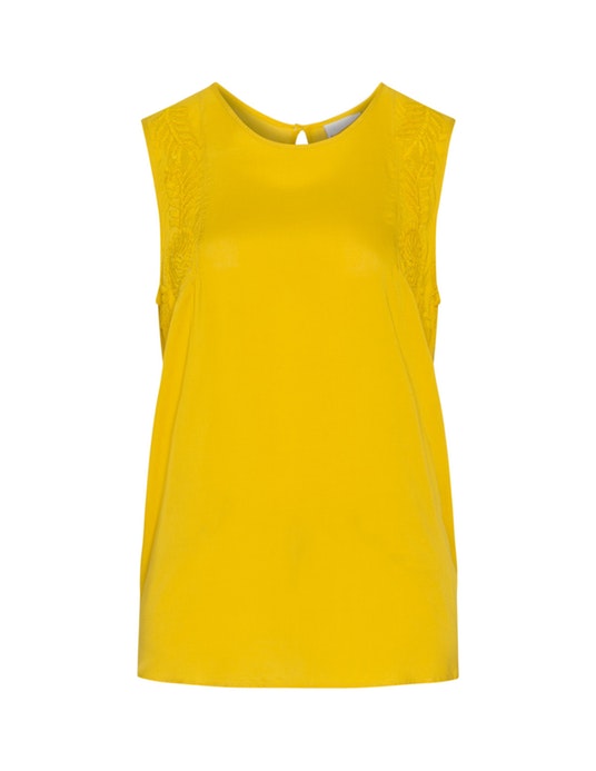 Junarose Embroidered A-line top  Yellow