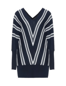 Zizzi Striped jumper Dark-Blue / Cream