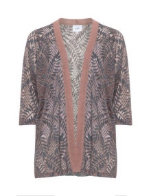 Zizzi Lace kimono jacket Dusky-Pink / Smoky-Blue