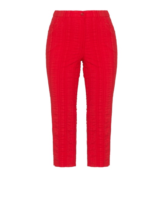 Kj Brand Cotton mix cropped trousers Red