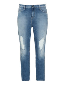 Fox Factor Slim fit distressed look jeans Blue