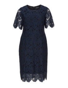 Manon Baptiste Lola tailored lace dress Dark-Blue / Black
