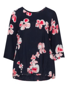 Via Appia Due All over print top  Dark-Blue / Red
