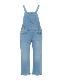 Levi s Cropped denim dungarees Light-Blue