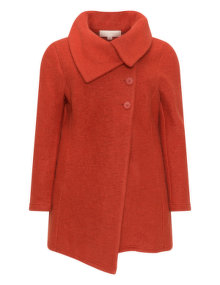 Isolde Roth Shawl collar wool coat Orange