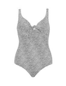 Caya Coco Printed bow detail swimsuit Black / White