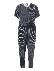 Sallie Sahne All-over pattern jumpsuit Dark-Blue / White