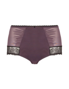 Ashley Graham Lace accent mesh briefs Purple