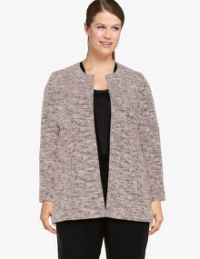 Samoon Jacquard collarless jacket Pink / Black