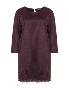 Via Appia Due Faux suede dress Bordeaux-Red