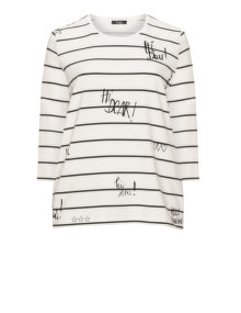 Frapp Striped word print t-shirt Cream / Black