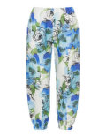 Floral print linen trousers