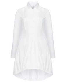 Salon de the Fitted waist longline shirt  White