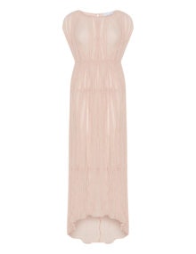 Hayley Hasselhoff for Elvi Pleated chiffon maxi dress Pink