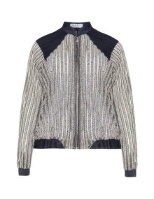 Hayley Hasselhoff for Elvi Striped glitter effect jacket  Silver / Dark-Blue