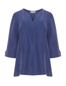Jean Marc Philippe Laced neck top Blue