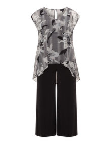 Live Unlimited London Layered jumpsuit Black / Cream