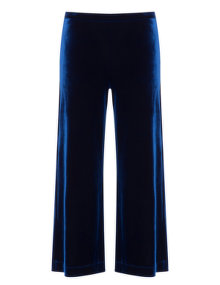 Manon Baptiste Wide leg velvet trousers Dark-Blue