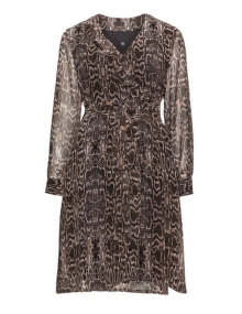 Manon Baptiste Printed wrap dress Black / Beige