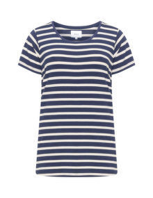 Zizzi Stripe print top Blue / Cream