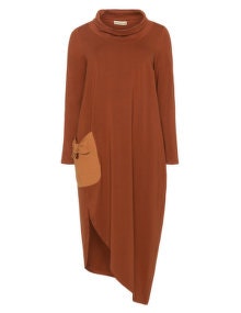 Isolde Roth Roll neck pocket maxi dress Brown