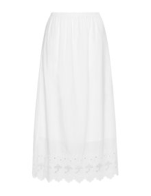 Vento Maro Crochet hem maxi skirt White