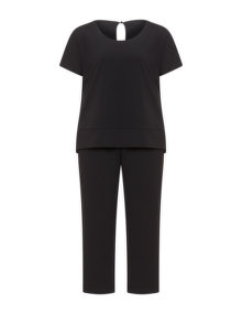 Mat 7/8 length jersey jumpsuit  Black