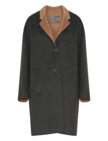 Open End Double faced coat Anthracite / Camel