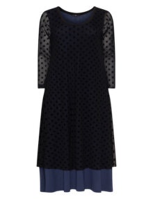 Vento Maro Layered mesh dress Black / Dark-Blue