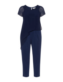 Studio 8 Chiffon overlay jersey jumpsuit  Dark-Blue