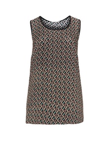 Gozzip Printed sleeveless top Black / Beige