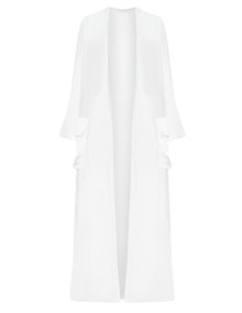 Hayley Hasselhoff for Elvi Satin pocket open front coat Cream