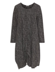 Gozzip Fine knit balloon dress  Grey