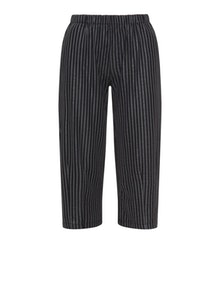 Gershon Bram Striped 7/8 length trousers  Black / Silver