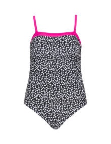 Simply Be Swim Spot print swimsuit Black / White