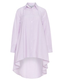 Miss Y by Yoek Dipped hem longline shirt  Pink / White